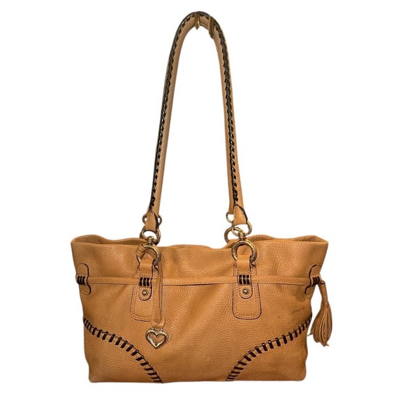 Brighton Marina Saddle Bag Tan Brown Leather Handbag Purse Western Cowgirl Boho - Picture 1 of 16